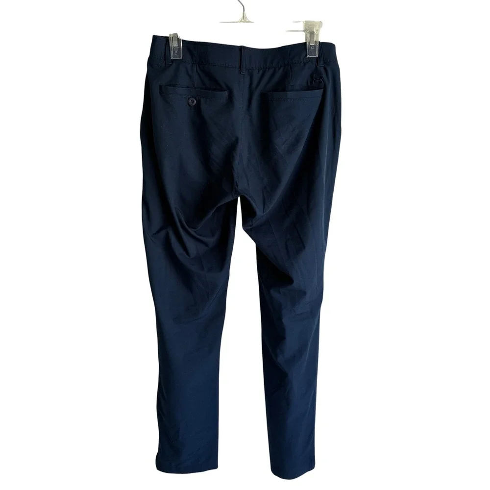 UNDER ARMOUR Navy Ladies Fitted Golf Activewear Dri-Fit Pants, 6